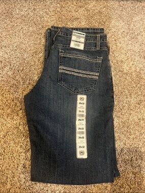 Cinch Men's Dark Indigo Straight Jeans with White Contrast Stitch